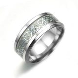Lysande keltisk drake ring-Jewelry for men-Hemnix-16.5 mm-Platina silver-Hemnix