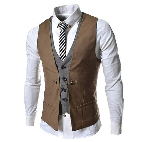 Män Business väst kostym-Clothes for Men-Hemnix-Kaffe-M-Hemnix
