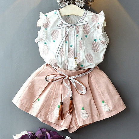 Set med casual skjorta och shorts för barn-Clothes for women-Hemnix-Rosa 2-2T-Hemnix