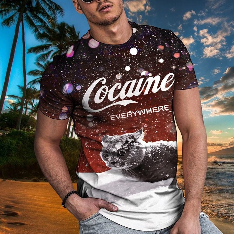 Katt Kokain överallt Skjorta-Clothes for Men-Hemnix-Brun-XXS-Hemnix