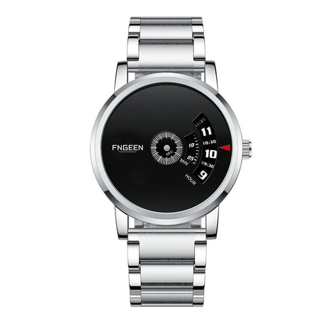 Unik tidmätare för män-Watches for men-Hemnix-Vit-stål Svart-Hemnix