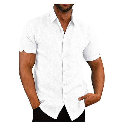 Polo shirt med knapp för män-Clothes for Men-Hemnix-Vit-M-Hemnix