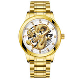Ultratunn Golden Dragon Klocka-Watches for men-Hemnix-Guld Silver-Hemnix