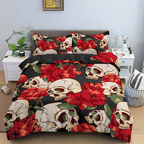 Skelett-sänglakan-Home-Hemnix-Uppsättning J-UK Enkel 135x200cm-Hemnix