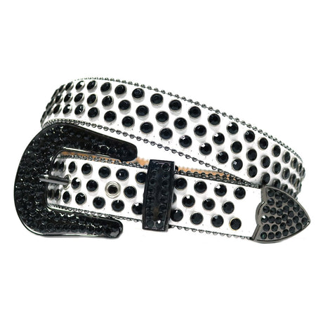 Rhinestone Diamond Belt-Accessories-Hemnix-Svart Vit-42 inch-Hemnix