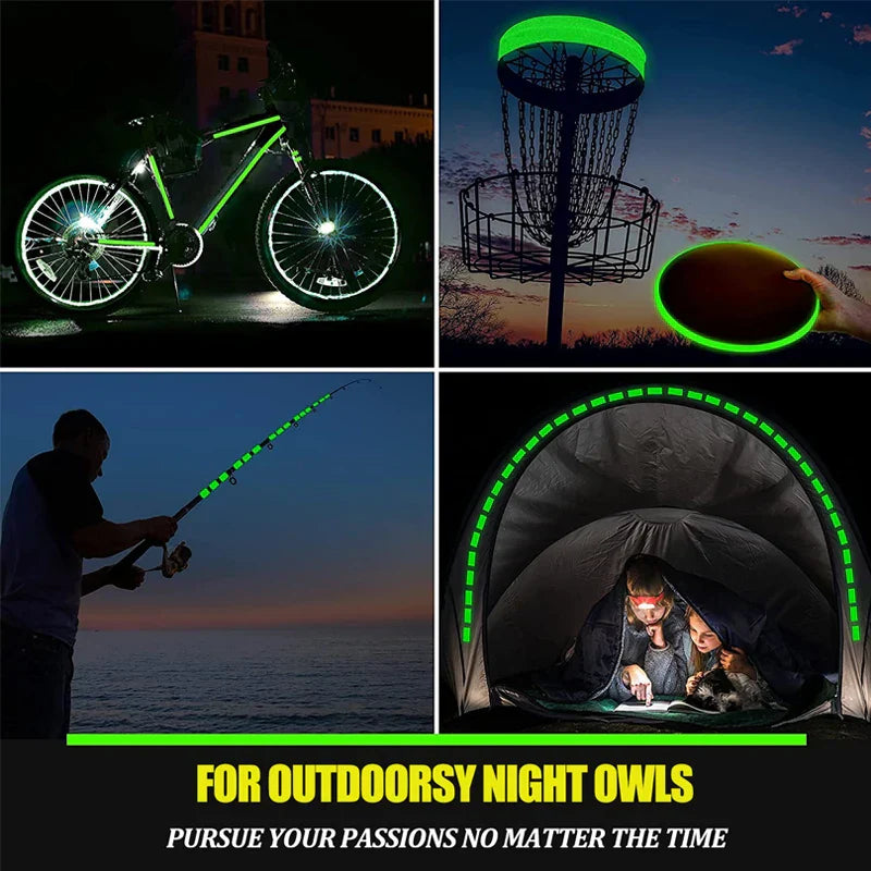 Carvallo 3 m / 5 m Självhäftande lysband | Självlysande & Fluorescerande | För säkerhet, DIY & festdekoration Carvallo