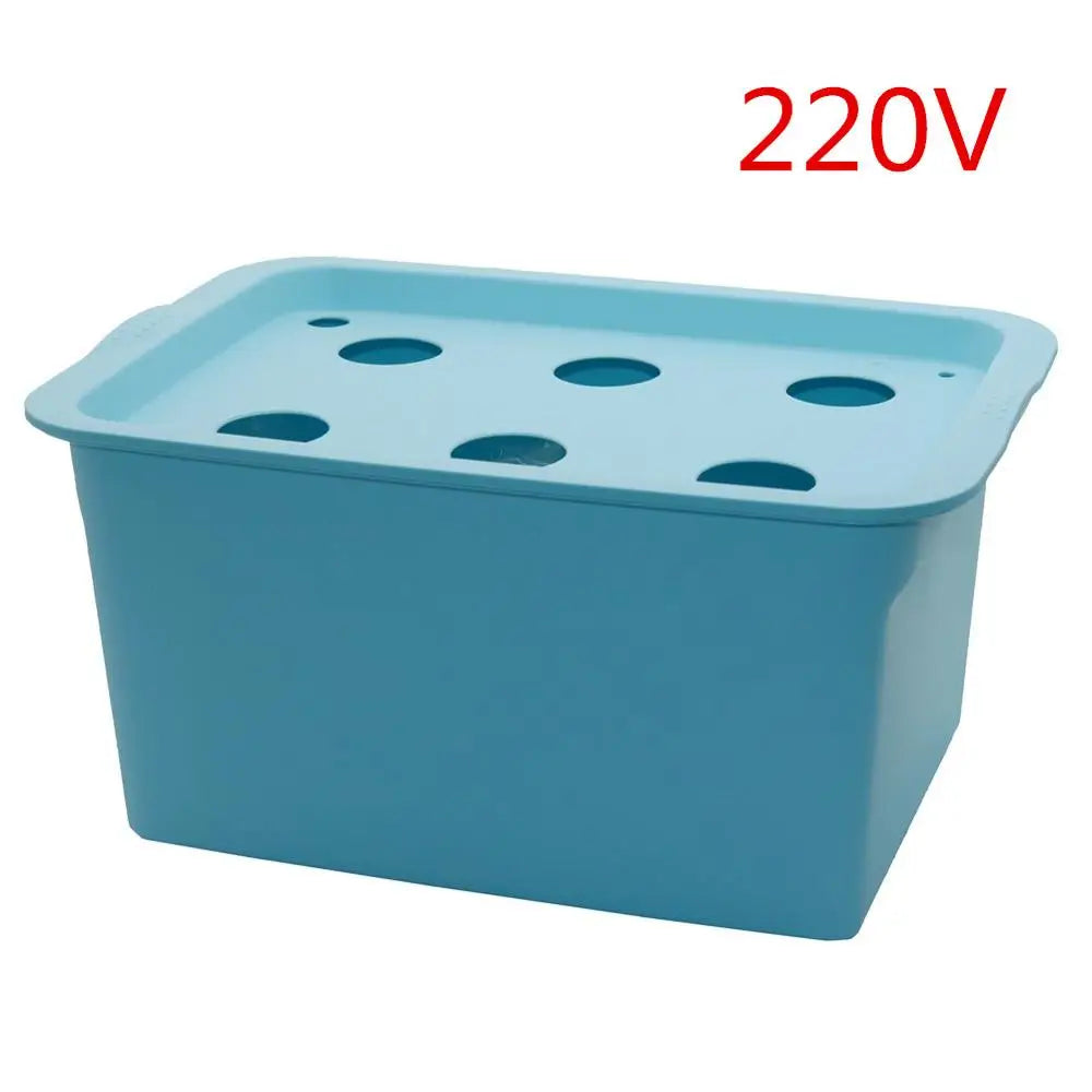 Carvallo 6-håls Inomhus Hydroponik-System | Komplett set med luftpump & nätkoppar | För snabb & ren växttillväxt – 220V Carvallo