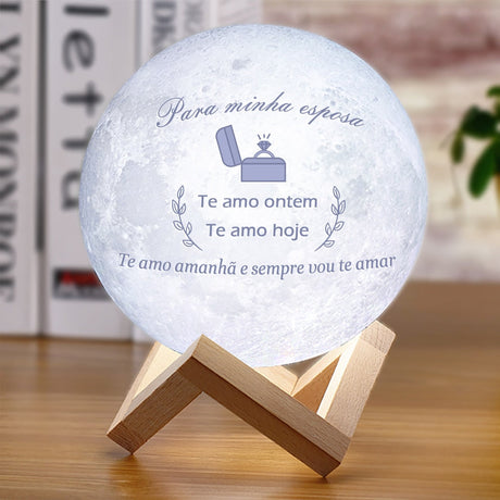 3D månlampa med text-Lights-Hemnix-Portugisisk fru 2-15cm 16 färger-Hemnix