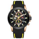 Sport kronograf klocka-Watches for men-Hemnix-Svart Gul-Hemnix