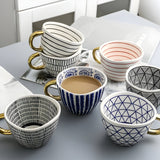 Keramikkopp med geometrisk design – Stilfull og moderne | Ideell for kaffe eller te Carvallo