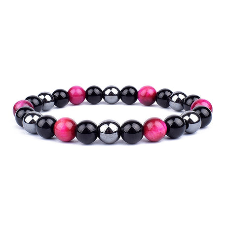 Trippel skydd armband-Jewelry for men-Hemnix-Silver Svart Rosa-Hemnix