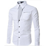 Slim Fit långärmat för män-Clothes for Men-Hemnix-Vit-M-Hemnix