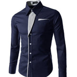 Slim Fit långärmat för män-Clothes for Men-Hemnix-Marin-M-Hemnix