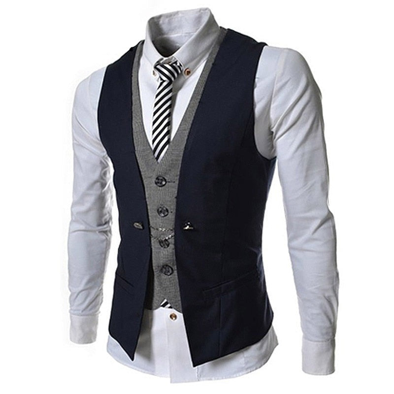 Män Business väst kostym-Clothes for Men-Hemnix-Marinblått-M-Hemnix