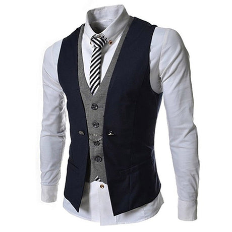 Män Business väst kostym-Clothes for Men-Hemnix-Marinblått-M-Hemnix