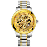 Ultratunn Golden Dragon Klocka-Watches for men-Hemnix-Silver Guld-Hemnix