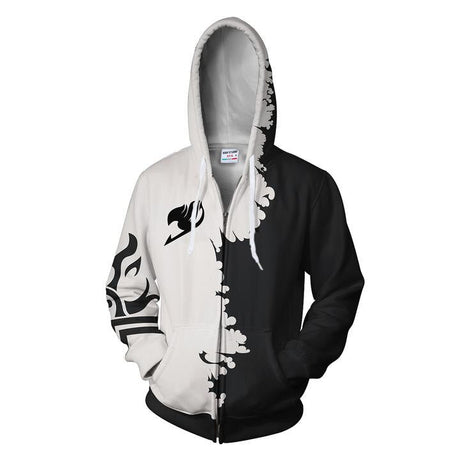 Fairy Tail Huvtröja-Clothes for Men-Hemnix-Vit Svart-S-Hemnix