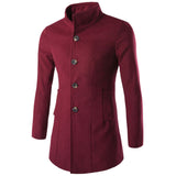 Trenchcoat med stående krage för män-Clothes for Men-Hemnix-Bourgogne-M-Hemnix