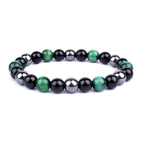 Trippel skydd armband-Jewelry for men-Hemnix-Silver Svart Grön-Hemnix