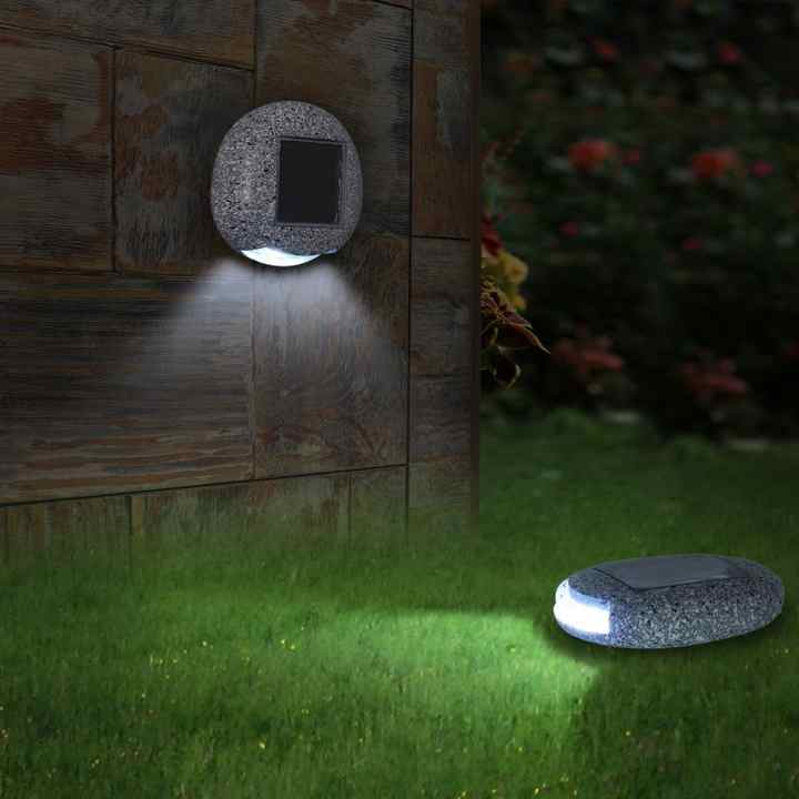 Solar LED Stenlampa för trädgård och stigar – Väderbeständig stigbelysning i naturstensdesign Carvallo