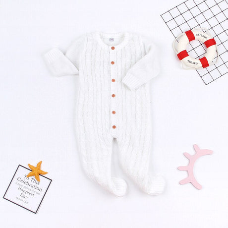 Stickad barn Romper-Kids-Hemnix-Vit-12M-Hemnix