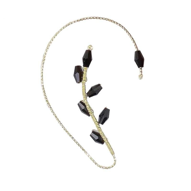 Flower Art klipp örhängen-Jewelry for women-Hemnix-Svart-Hemnix