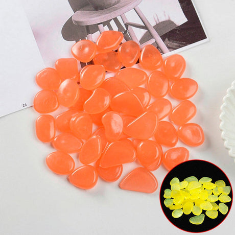 Självlysande Stenar för trädgården-DIY-Hemnix-Orange-100 stycken-Hemnix