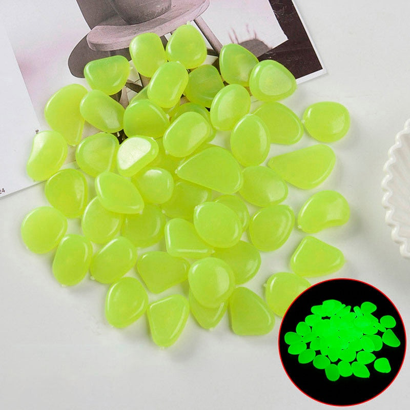 Självlysande Stenar för trädgården-DIY-Hemnix-Gul-100 stycken-Hemnix