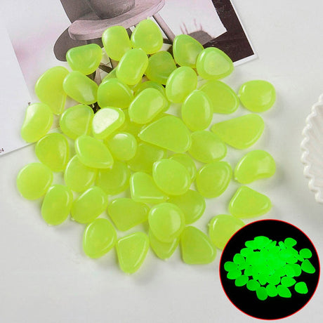 Självlysande Stenar för trädgården-DIY-Hemnix-Gul-100 stycken-Hemnix