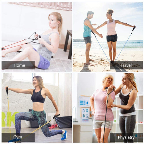 11-delars motståndsband set – Fitness träning & stretchkit Carvallo