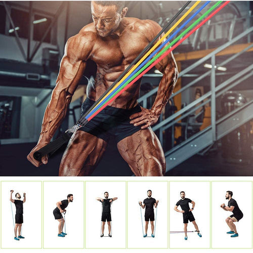 11-delars motståndsband set – Fitness träning & stretchkit Carvallo