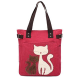 Katt broderi Canvas väska-Accessories-Bellasverige-Hemnix