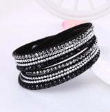 Crystal Wrap Armband | Flerlagers Rhinestone Läder Accessoar Carvallo