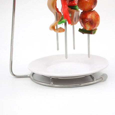 Royallure Rostfritt Stål BBQ Spett Set med Grillställ för Lätt Grillning Carvallo