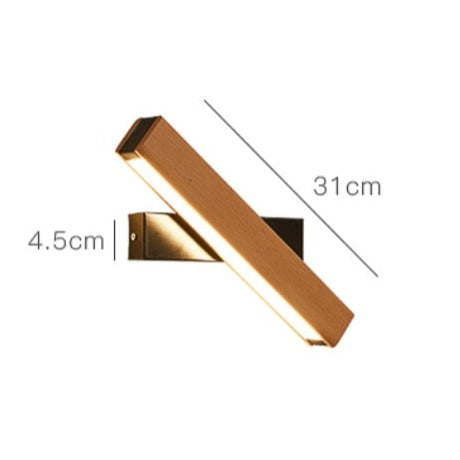 360° Roterande LED-Vägglampa-Lights-Hemnix-31cm trä svart 6W-Varmt vitt (2700-3500K)-Hemnix