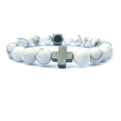 Korset Bön armband-Jewelry for men-Hemnix-Vit-18.5cm-19cm-Hemnix