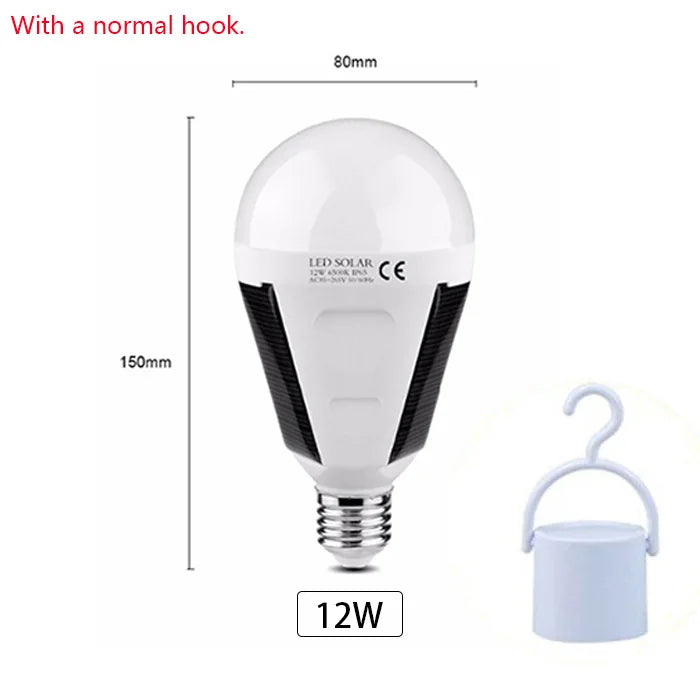 Carvallo ProLite Solar-LED-lampa 7 W/12 W E27 bärbar & vattentät Carvallo