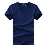 Men's Slim Fit V-Neck T-shirt-Clothes for Men-Hemnix-Marinblått-S-Hemnix