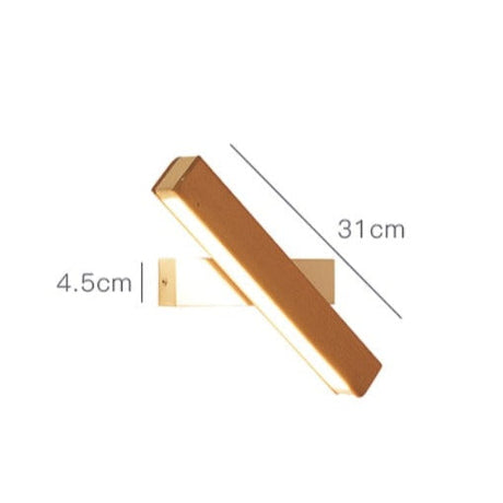 360° Roterande LED-Vägglampa-Lights-Hemnix-31cm trävit 6W-Varmt vitt (2700-3500K)-Hemnix
