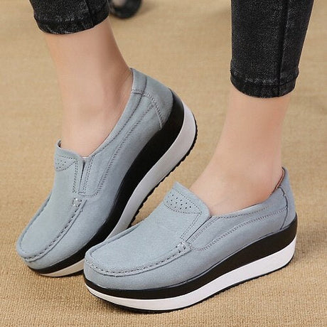 Kvinnors Slip-On Moccasin skor-Shoes for Women-bellasverige-Grå-35-Hemnix