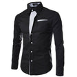 Slim Fit långärmat för män-Clothes for Men-Hemnix-Svart-M-Hemnix