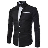 Slim Fit långärmat för män-Clothes for Men-Hemnix-Svart-M-Hemnix
