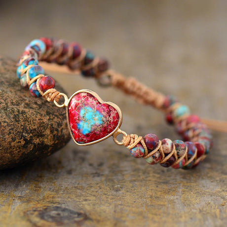 Passion Heart Flätad Armband-Jewelry for women-Hemnix-Röd Jaspis-Hemnix