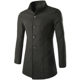 Trenchcoat med stående krage för män-Clothes for Men-Hemnix-Armégrön-M-Hemnix