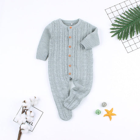 Stickad barn Romper-Kids-Hemnix-Grå-6M-Hemnix