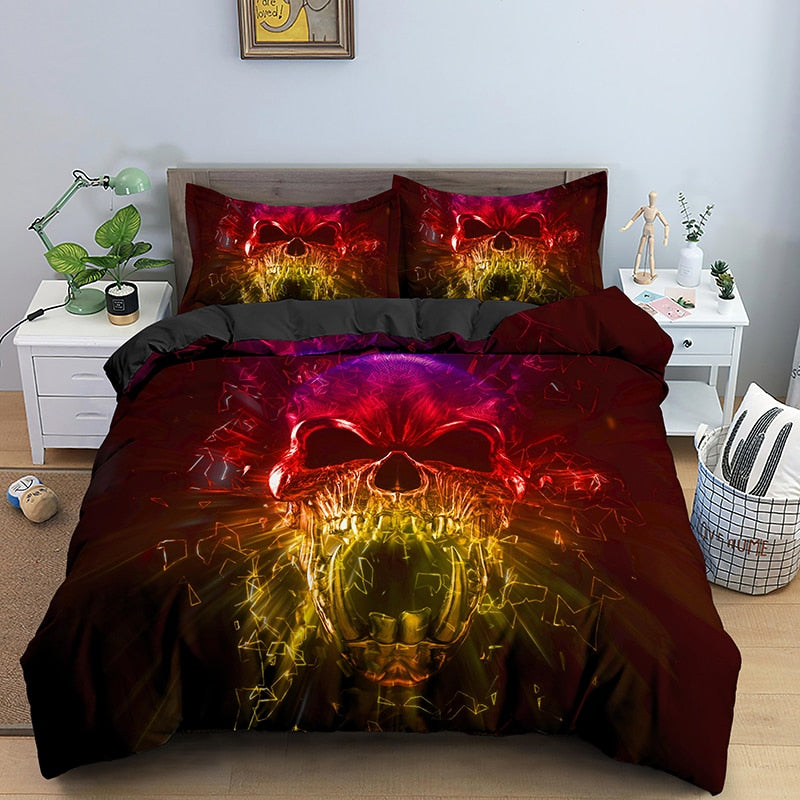 Skelett-sänglakan-Home-Hemnix-Uppsättning F-UK Enkel 135x200cm-Hemnix