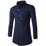 Trenchcoat med stående krage för män-Clothes for Men-Hemnix-Marinblått-M-Hemnix