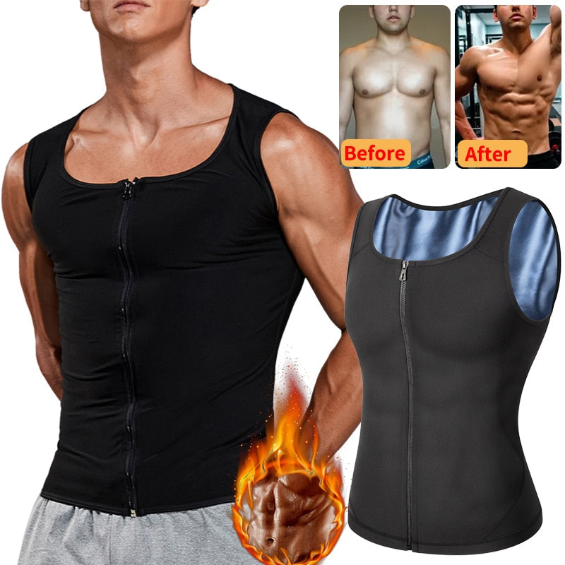 Sauna Sweat väst med dragkedja för män-Clothes for Men-Hemnix-S-Hemnix