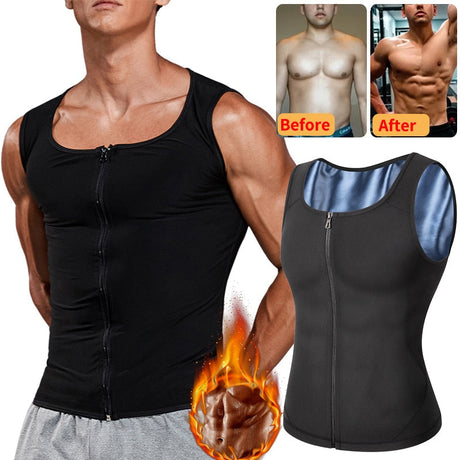 Sauna Sweat väst med dragkedja för män-Clothes for Men-Hemnix-S-Hemnix