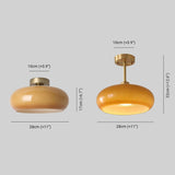 Vintage Rund Glas Taklampa Carvallo